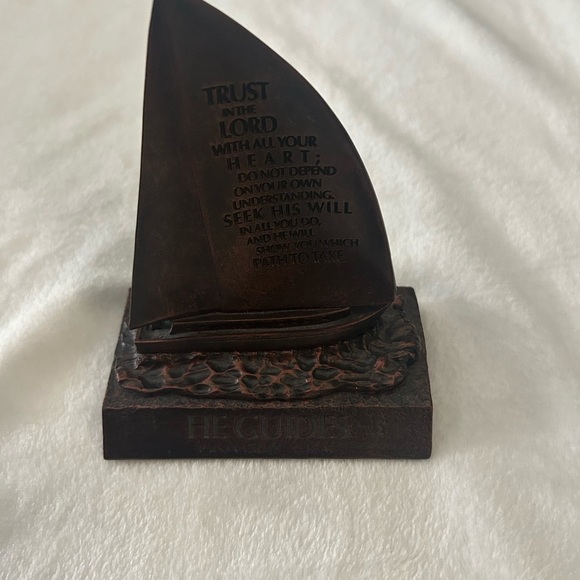 He Guides, Trust In the Lord, Sailboat Sculpture, Small - Picture 4 of 7